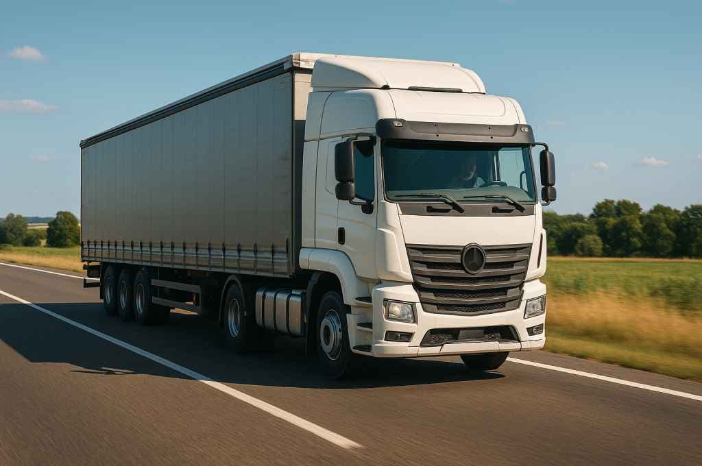 Caminhão branco ANTT - Transporte de Cargas